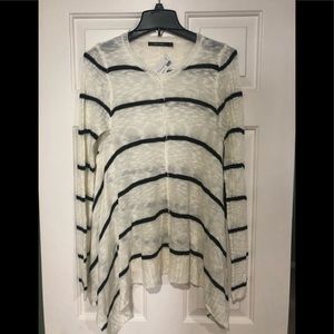 NWT Cream Sweater W/ Black Stripes